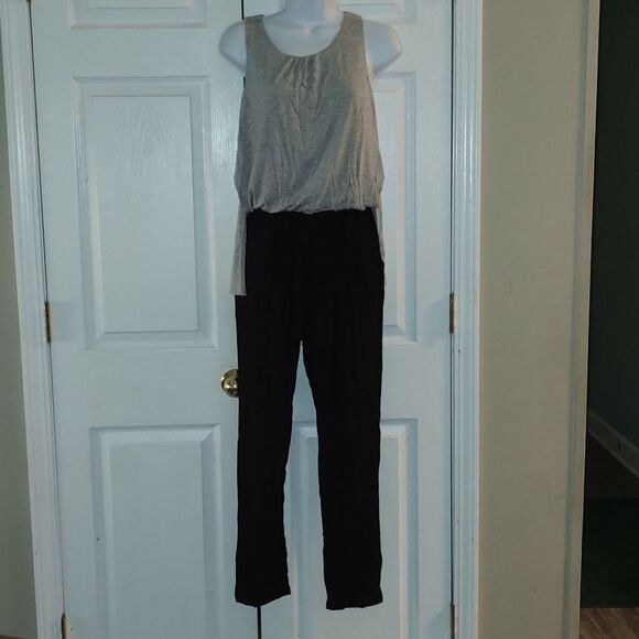 Elevenses gray and black sleeveless long pant romper pantsuit Sz XS EUC - Picture 1 of 7